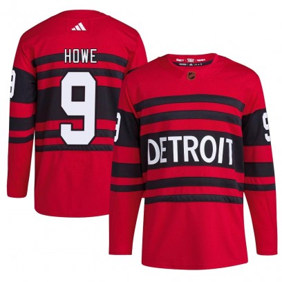 Men's Authentic Detroit Red Wings Gordie Howe Adidas Reverse Retro 2.0 Jersey - Red