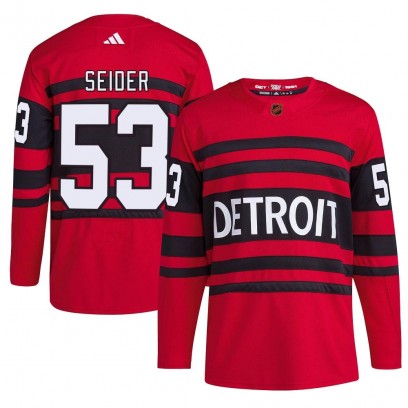 Men's Authentic Detroit Red Wings Moritz Seider Adidas Reverse Retro 2.0 Jersey - Red