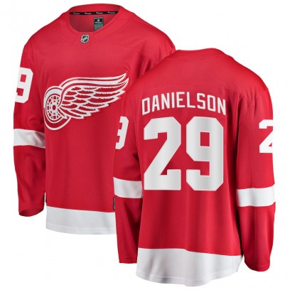 Youth Breakaway Detroit Red Wings Nate Danielson Fanatics Branded Home Jersey - Red