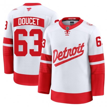 Youth Premium Detroit Red Wings Alexandre Doucet Fanatics 2025 Stadium Series Jersey - White