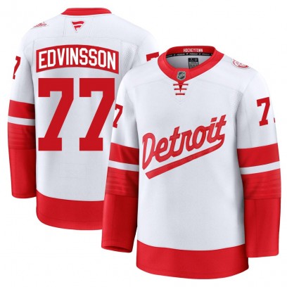 Youth Premium Detroit Red Wings Simon Edvinsson Fanatics 2025 Stadium Series Jersey - White