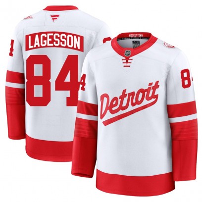 Youth Premium Detroit Red Wings William Lagesson Fanatics 2025 Stadium Series Jersey - White