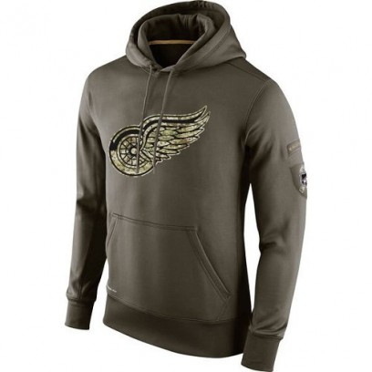 Men's Detroit Red Wings Nike Salute To Service KO Performance Hoodie - Olive